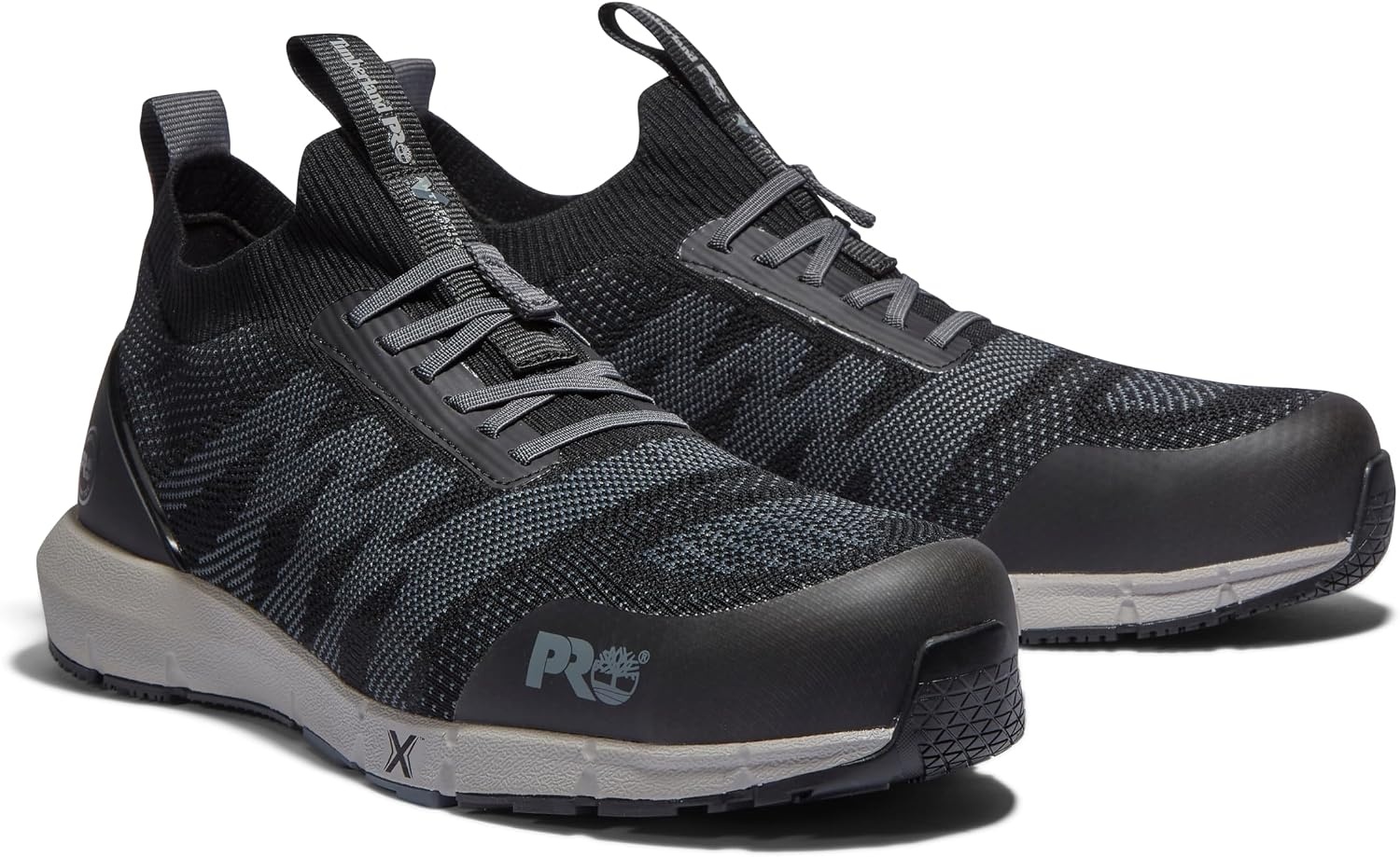Timberland PRO Mens CSA Radius Knit Composite Safety Toe Puncture Resistant Industrial Athletic Work Shoe(Black/Grey V1)