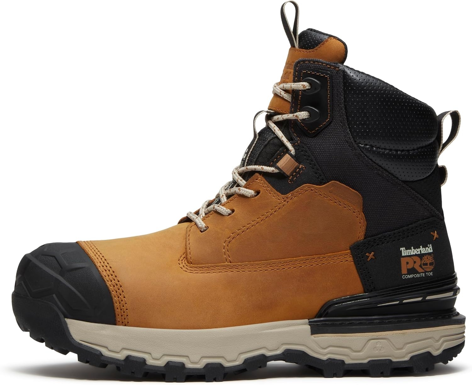 Timberland PRO Mens 6 Grey/Black Boondock Comp Toe WP SR Boot(Wheat Full Grain/Black)