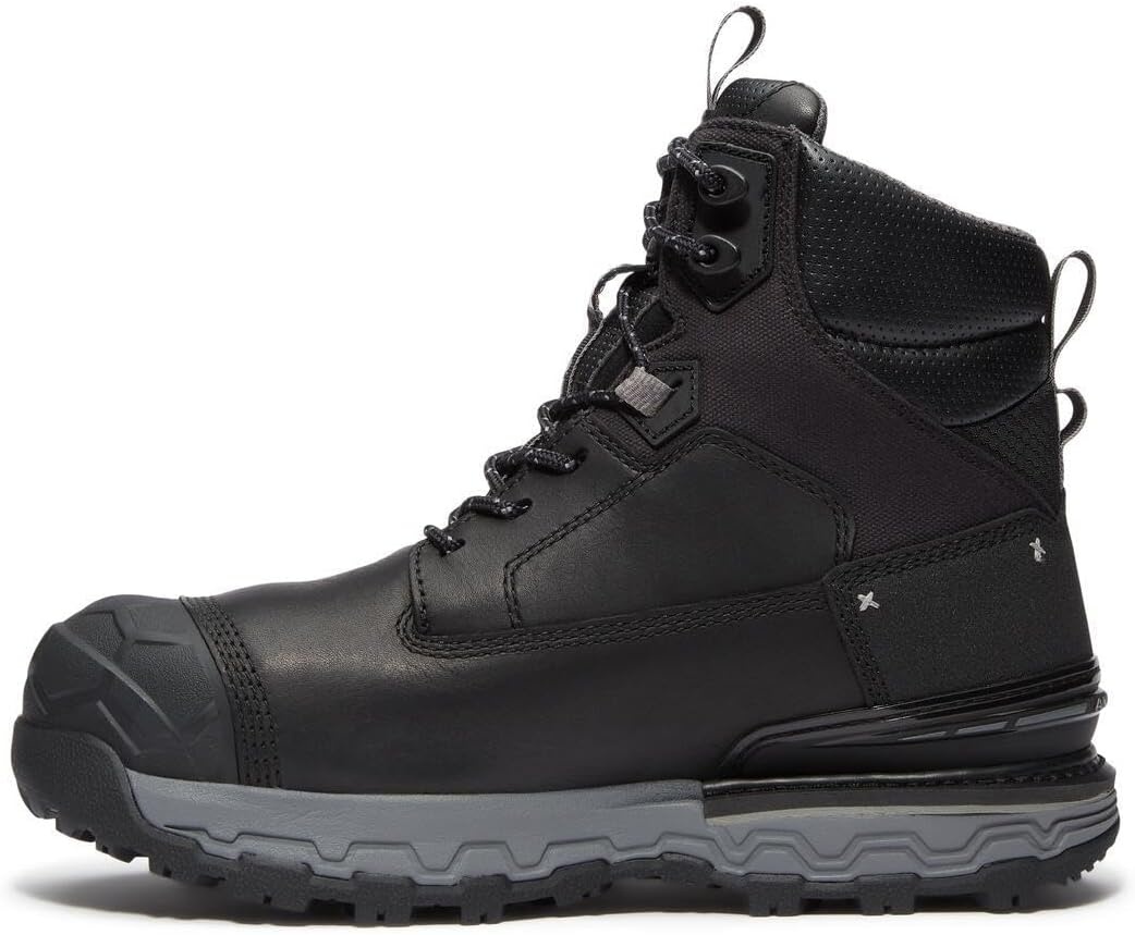 Timberland PRO Men’s 6 Boondock Ultralight Composite Toe Waterproof Slip Resistant Boot(Black/Grey V1)