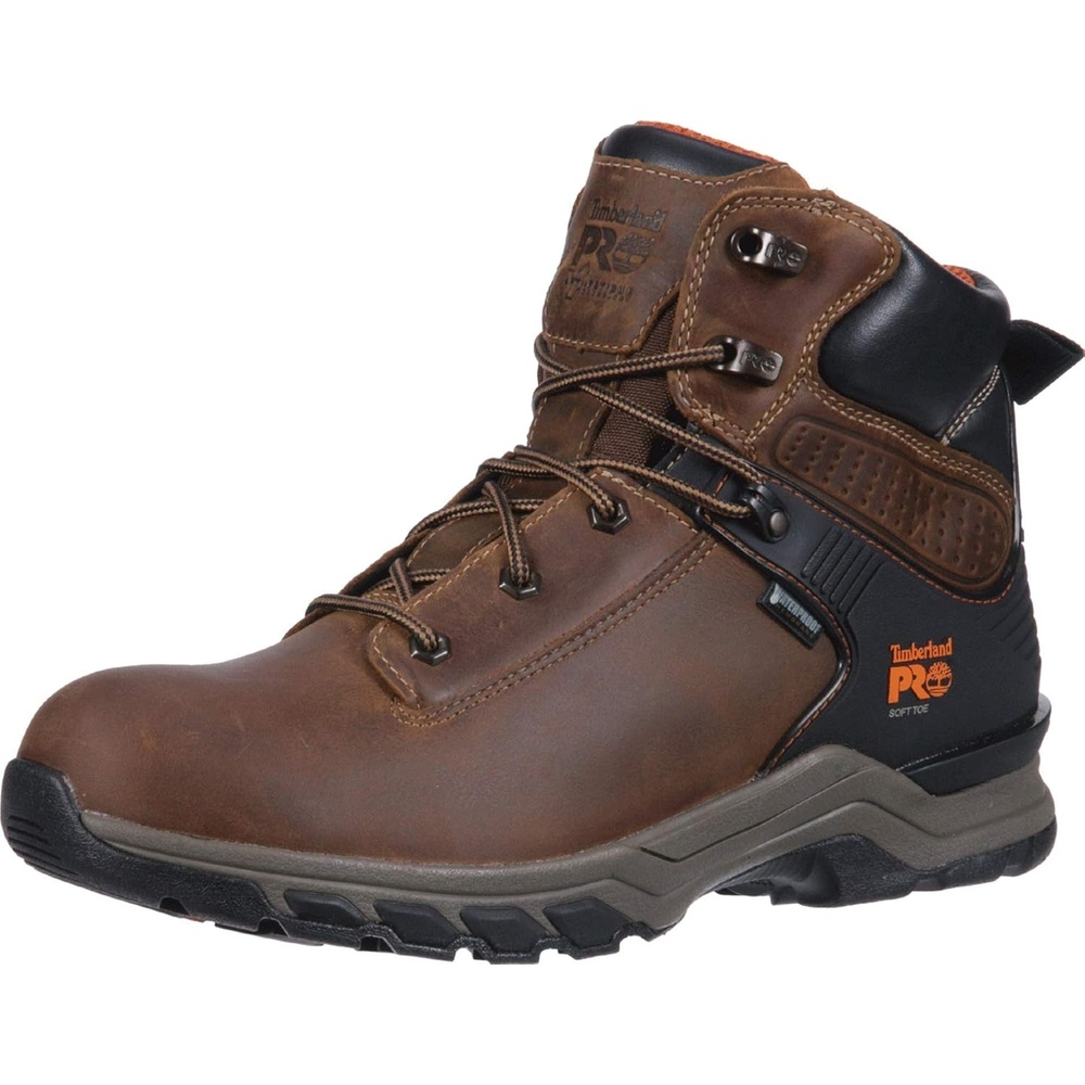Timberland PRO mens Hypercharge 6″ Soft-toe Waterproof Industrial Work Boot(Brown Distressed Full-grain)