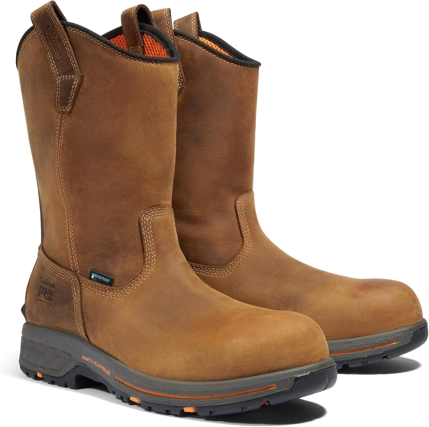 Timberland PRO Men’s Helix Hd Pull-on Composite Safety Toe Waterproof Industrial Work Boot(Brown Distressed)
