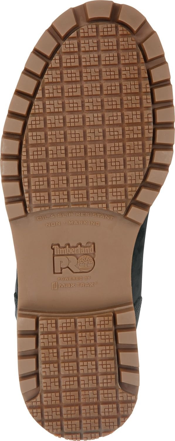 Timberland PRO Men’s 6 Direct Attach MaxTRAX Soft Toe Waterproof Insulated Boot(Black Nubuck/Beige)