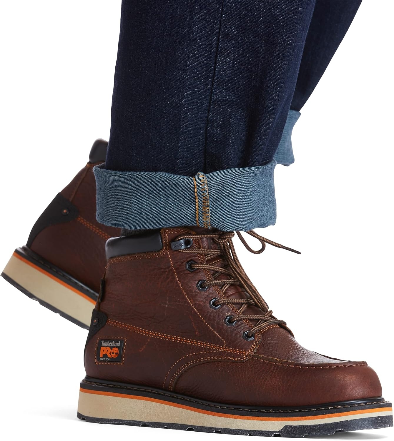 Timberland PRO mens Gridworks Wedge 6 Inch Moc Soft Toe Waterproof Industrial Work Boot(Golden Brown V1)