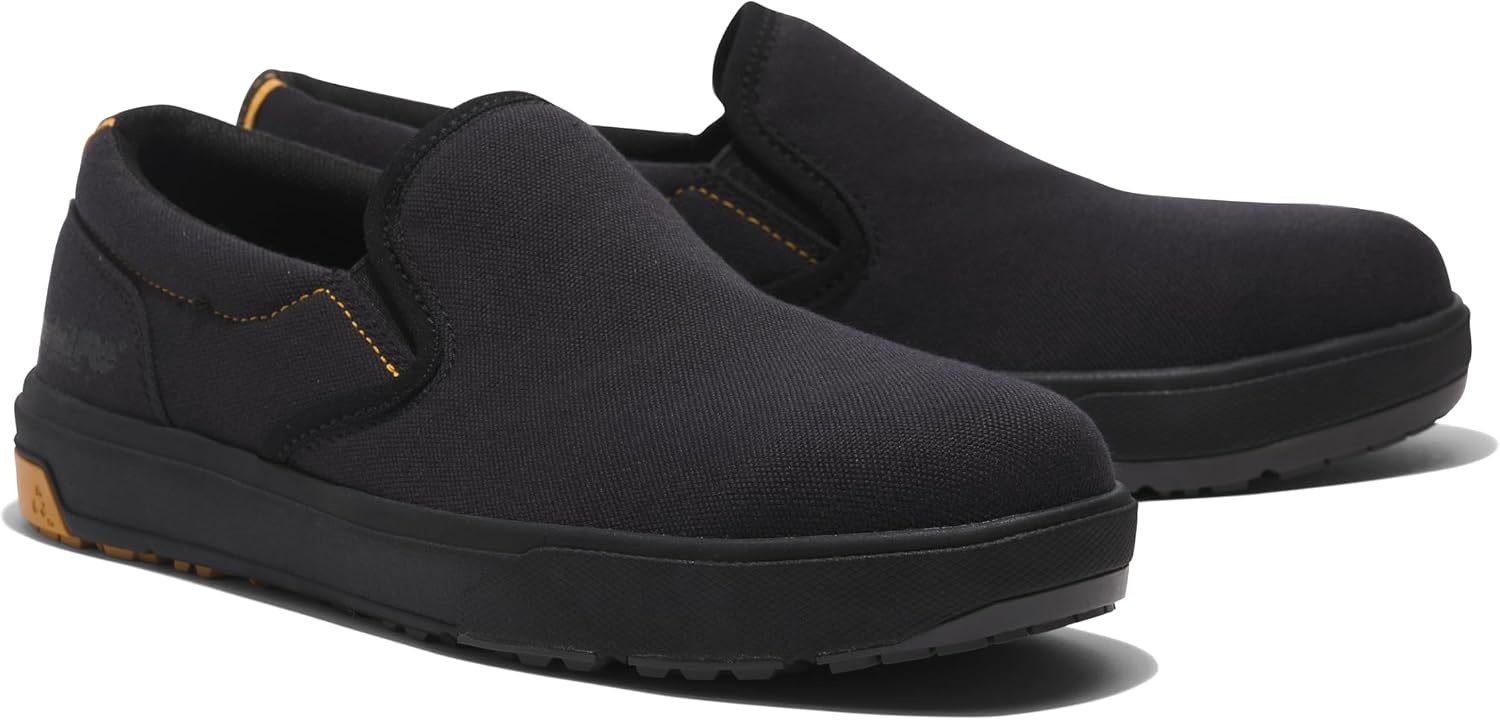 Timberland PRO Men’s Berkley Slip-on Composite Safety Toe Static Dissipative Industrial Casual Work Shoe(Grey/Yellow)