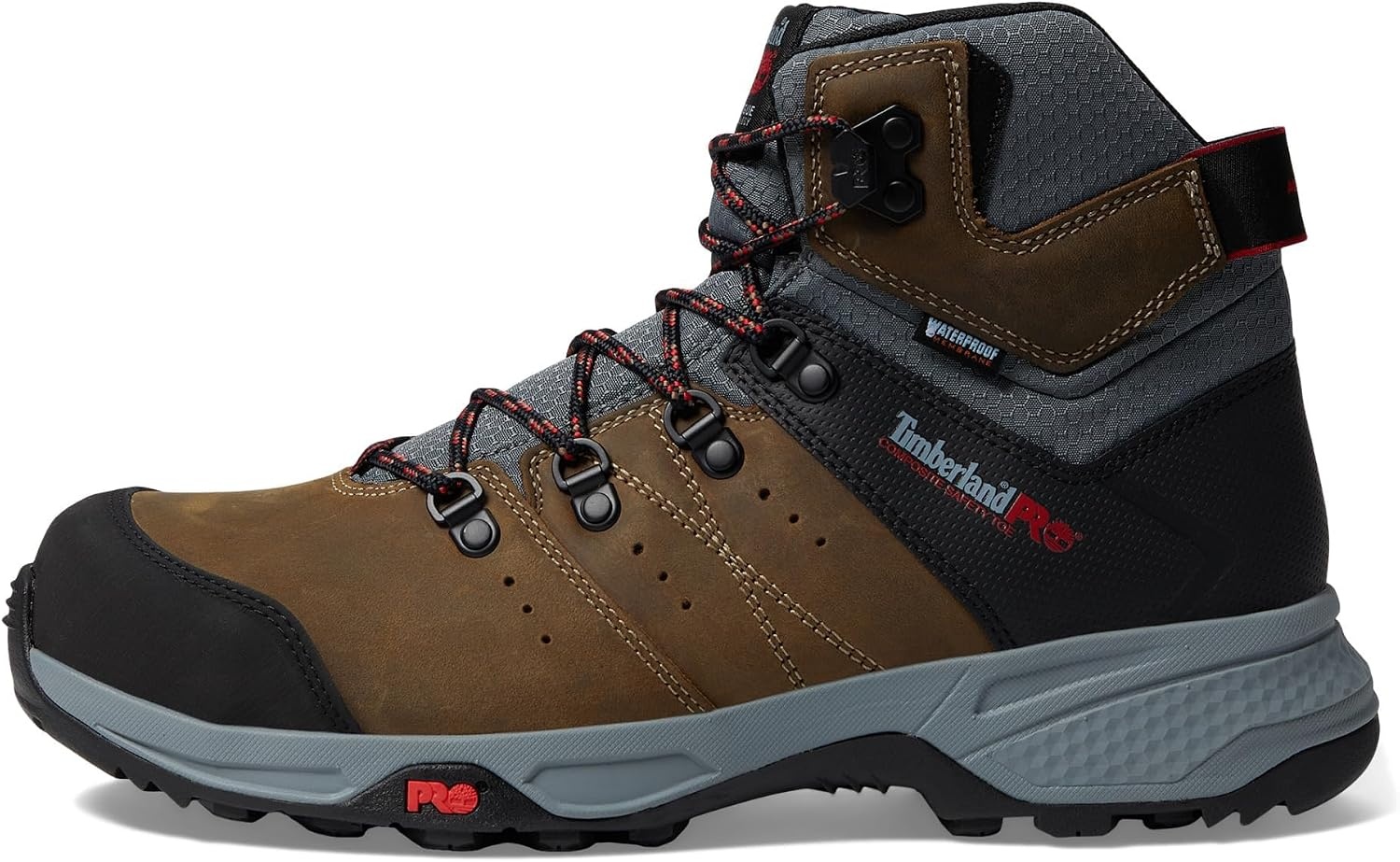 Timberland PRO Switchback 6″ Composite Safety Toe Waterproof(Brown Turkish Coffee/Red-2024 New)