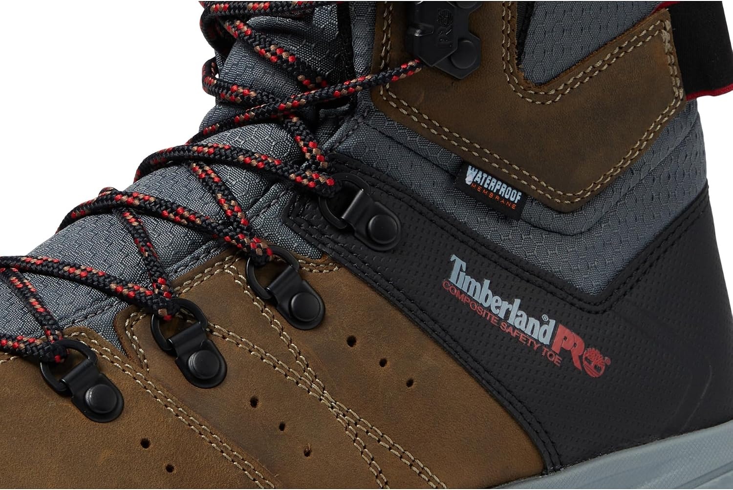 Timberland PRO Switchback 6″ Composite Safety Toe Waterproof(Brown Turkish Coffee/Red-2024 New)