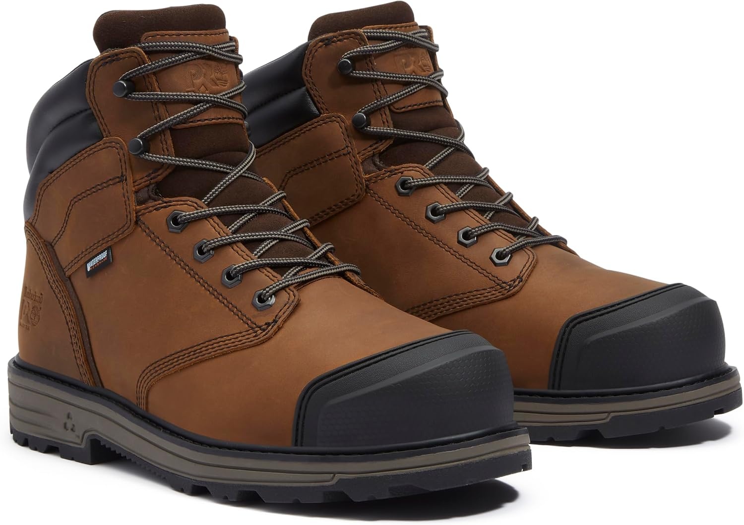 Timberland PRO Titan Tasker 6 Inch Alloy Safety Toe Waterproof Industrial Work Boots(Light Brown Full Grain)