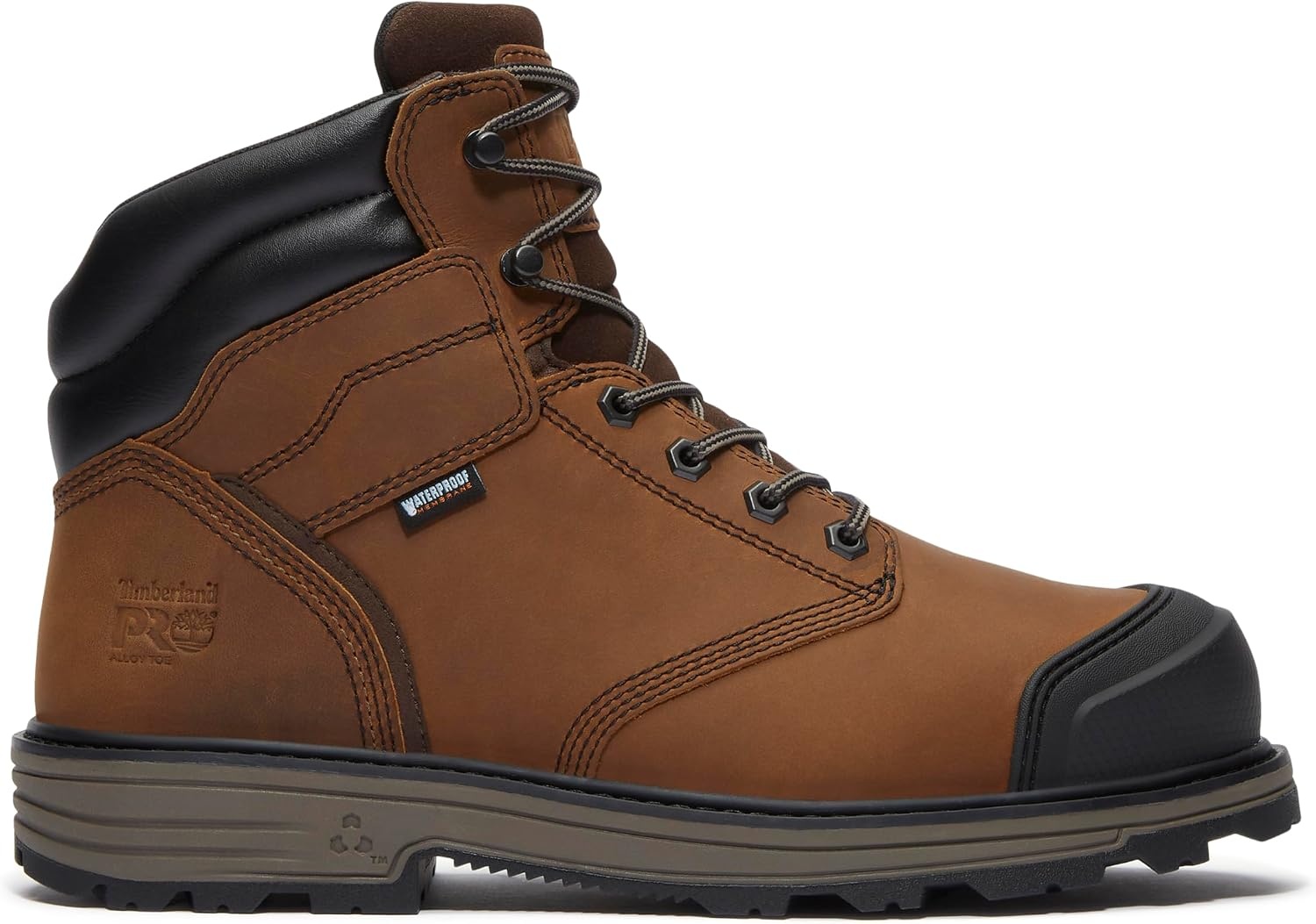 Timberland PRO Titan Tasker 6 Inch Alloy Safety Toe Waterproof Industrial Work Boots(Light Brown Full Grain)