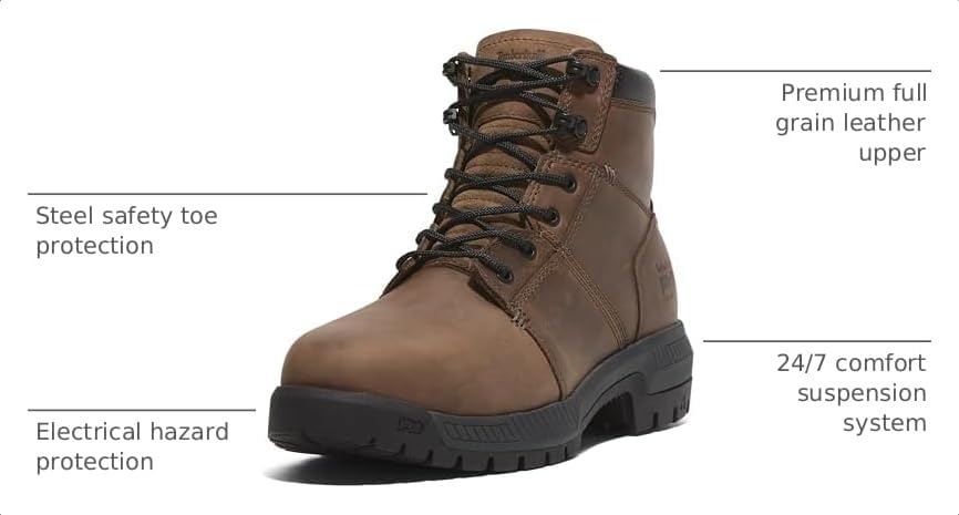 Timberland PRO Montauk 6 Inch Steel Safety Toe(Gaucho Brown V1)
