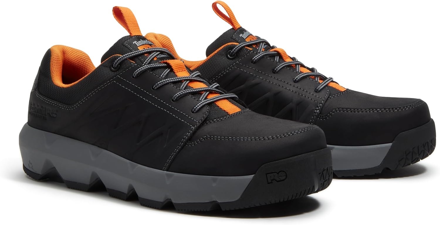 Timberland PRO Men’s Morphix Low Composite Safety Toe Gripmax Slip Resistant Work Shoe(Black Leather)