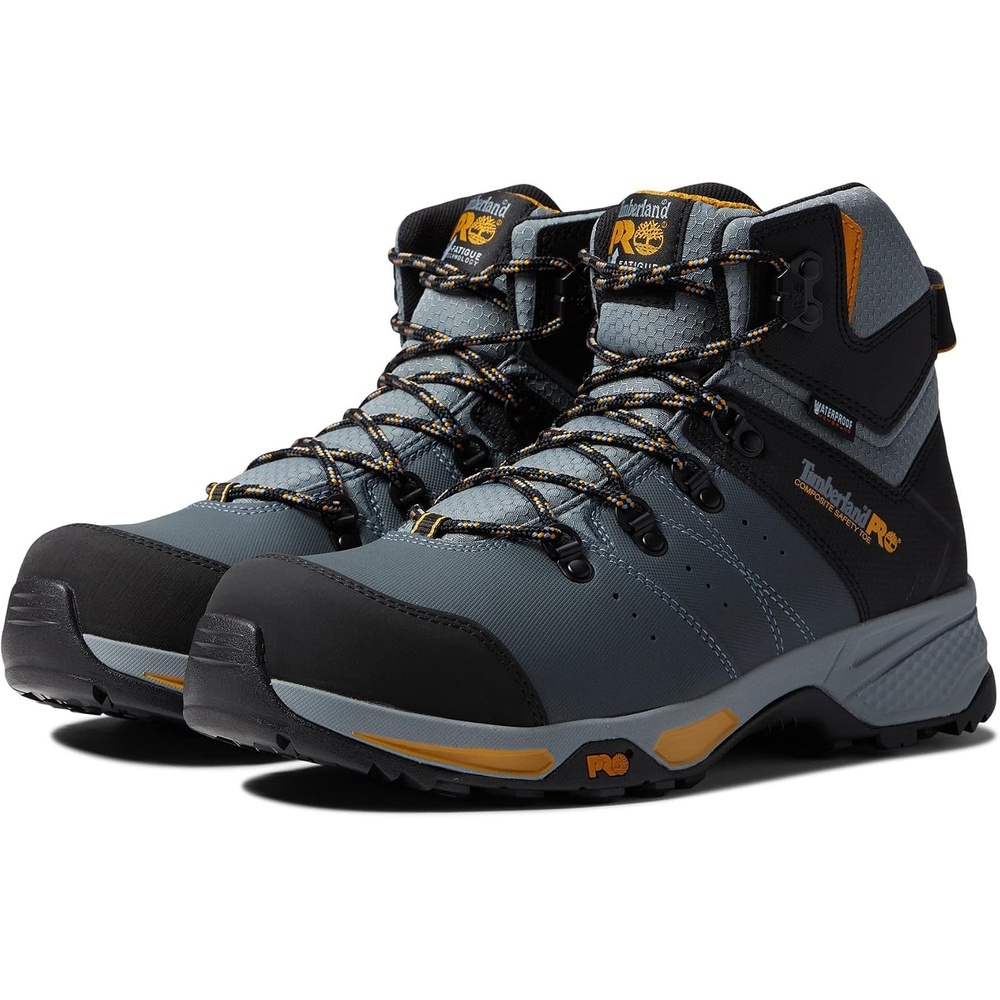 Timberland PRO mens Switchback 6 Inch Composite Safety Toe Waterproof(Grey/Yellow V1)
