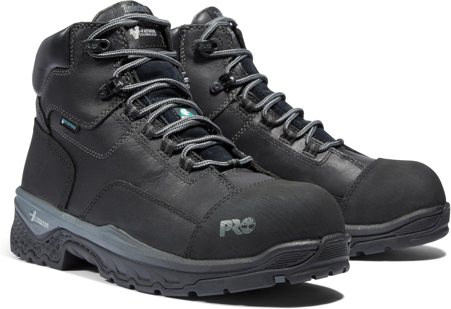 Timberland PRO mens Bosshog 6″ Composite Safety Toe Puncture Resistant Waterproof Industrial Work Boot(Black/Grey-2024 New)