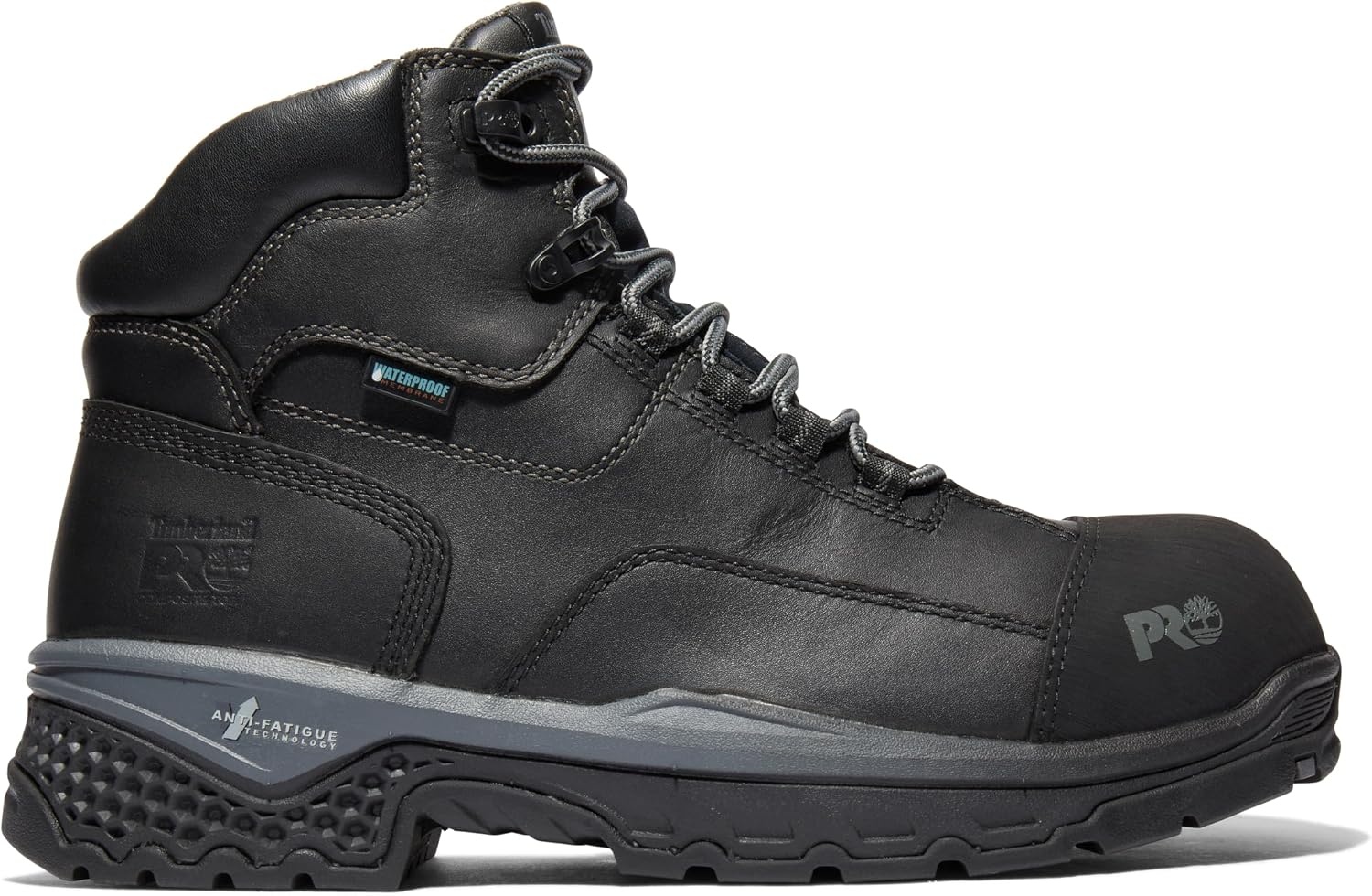 Timberland PRO mens Bosshog 6″ Composite Safety Toe Puncture Resistant Waterproof Industrial Work Boot(Black/Grey-2024 New)