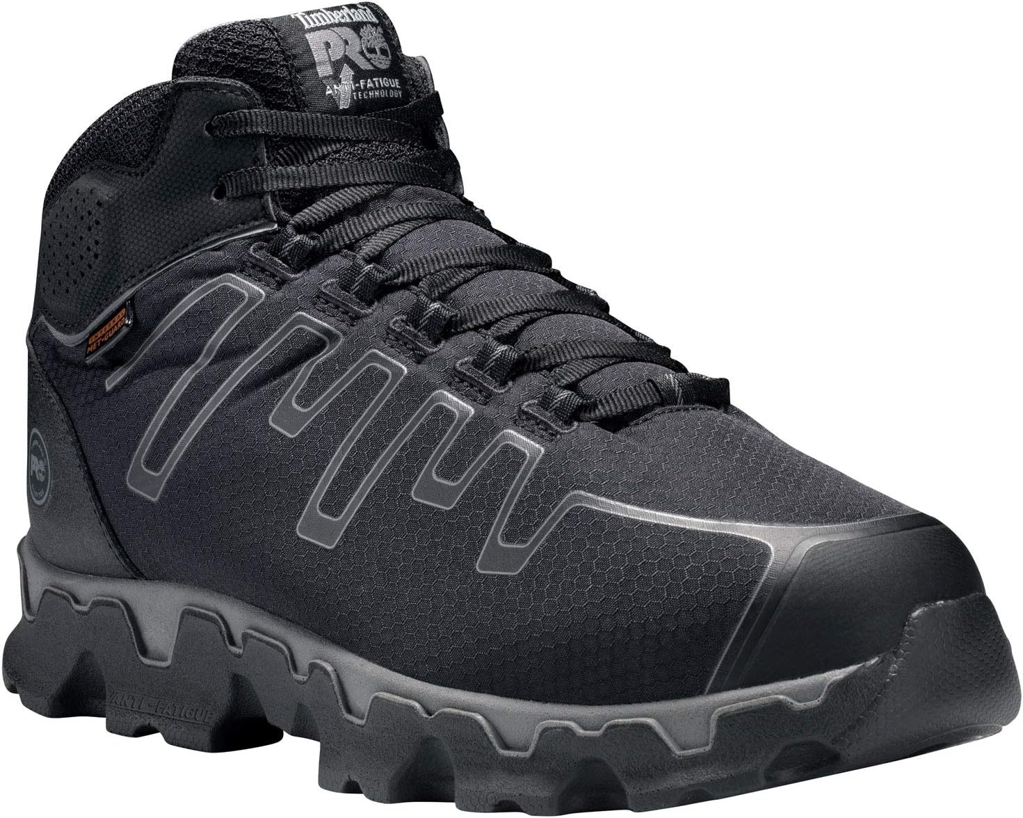 Timberland PRO Men’s Powertrain Alloy Toe Hiker Shoes(Black/Gray V1)