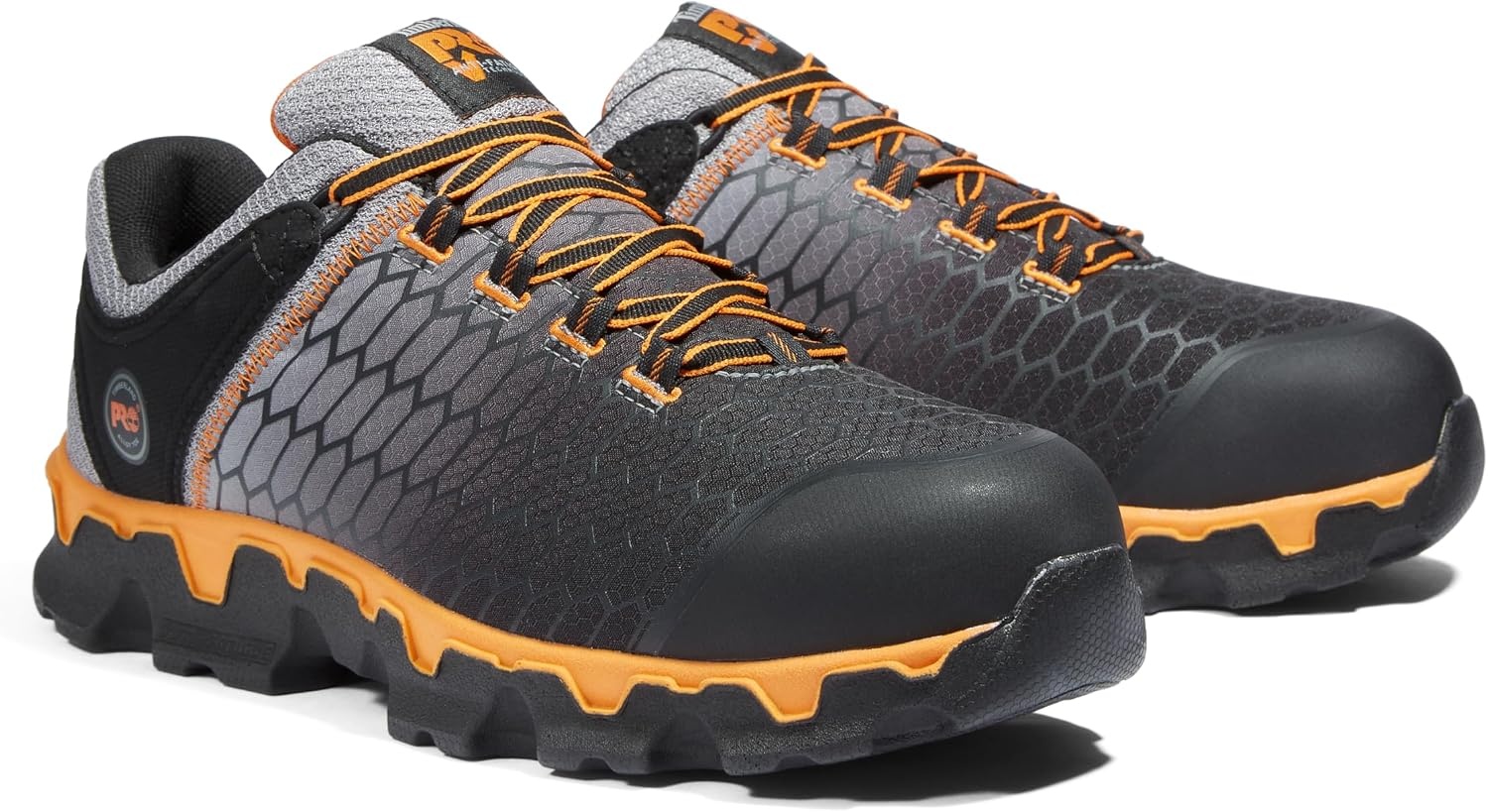 Timberland PRO Men’s Powertrain Sport Alloy-Toe EH Industrial & Construction Shoe(Black/Grey/Orange-2024 New)