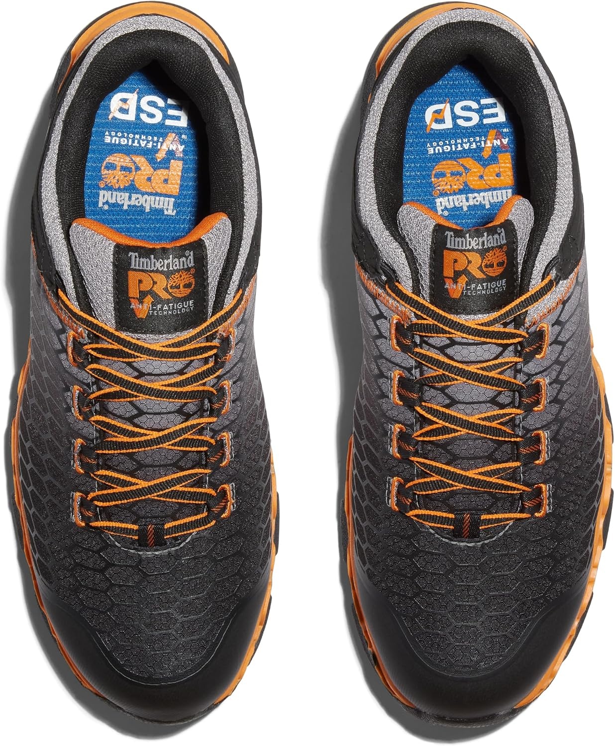 Timberland PRO Men’s Powertrain Sport Alloy-Toe EH Industrial & Construction Shoe(Black/Grey/Orange-2024 New)