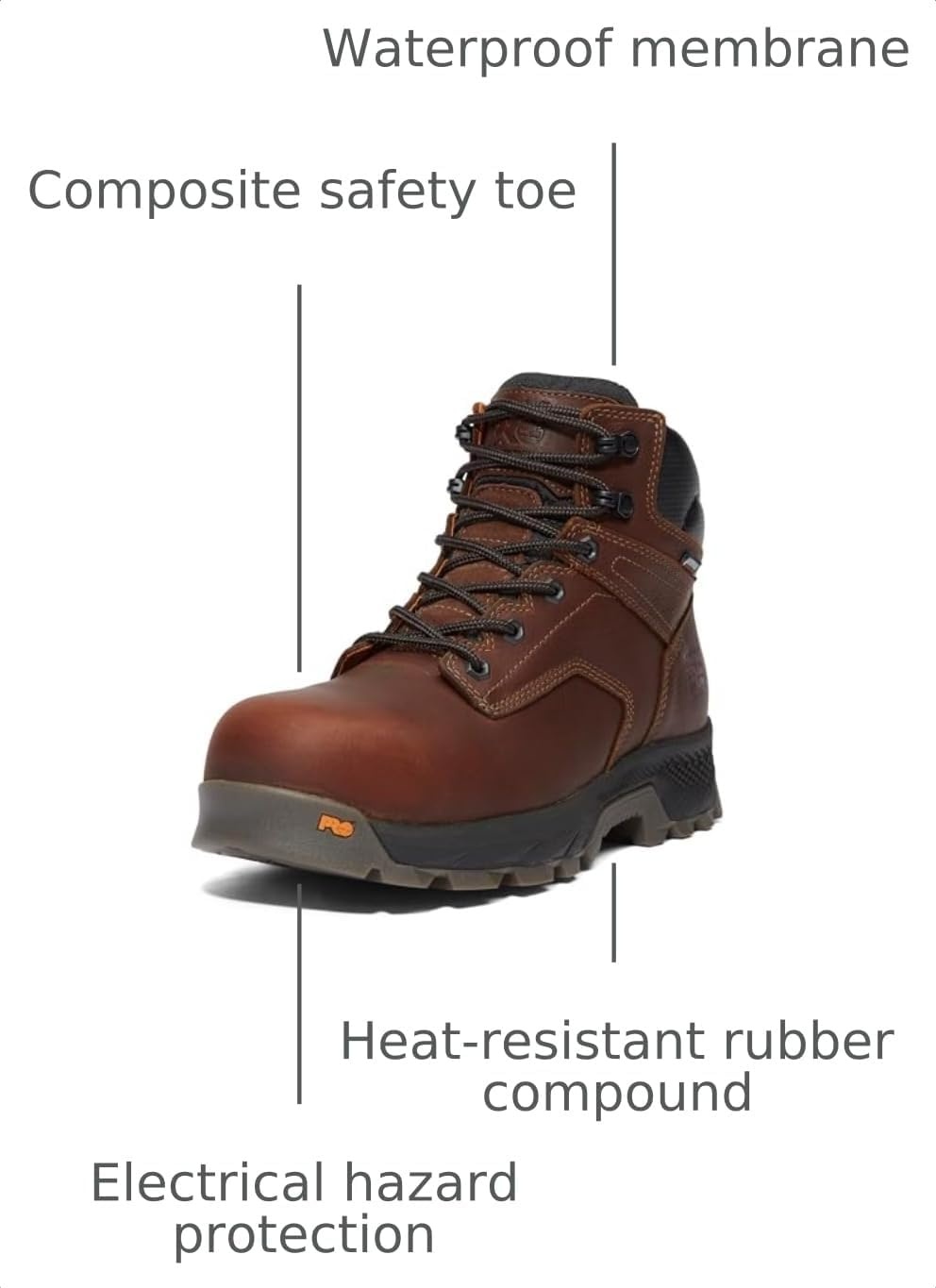 Timberland PRO Men’s Titan Ev 6 Inch Composite Safety Toe Waterproof(Teak Trailblazer Brown-2024 New)