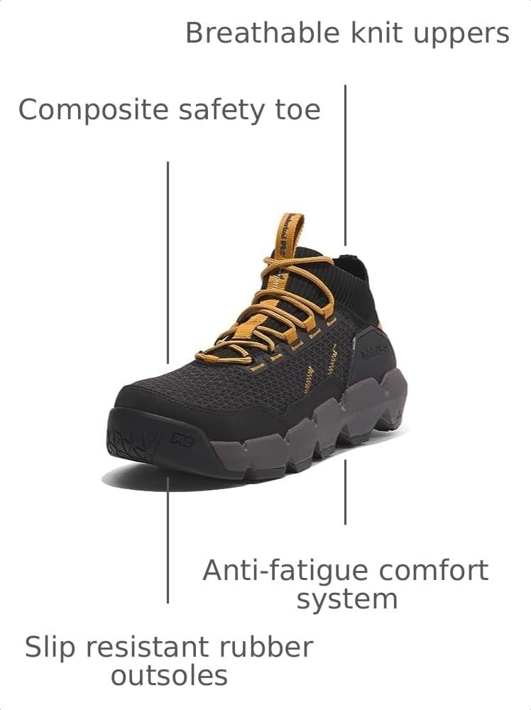 Timberland PRO Men’s Morphix Comp Toe Safety Work Shoes(Black/Wheat)