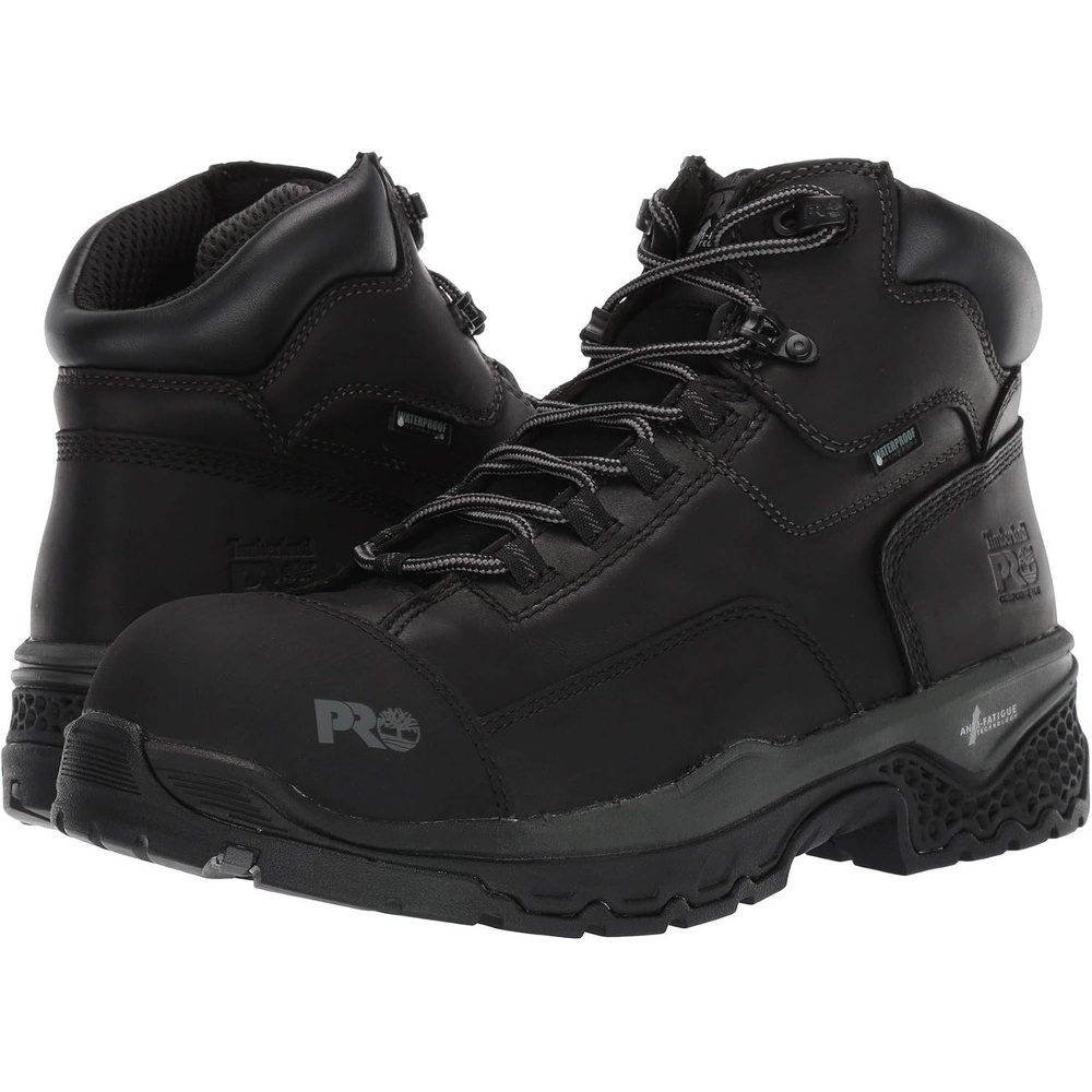 Timberland PRO mens Bosshog 6″ Composite Safety Toe Puncture Resistant Waterproof Industrial Work Boot(Black: Black Charcoal)