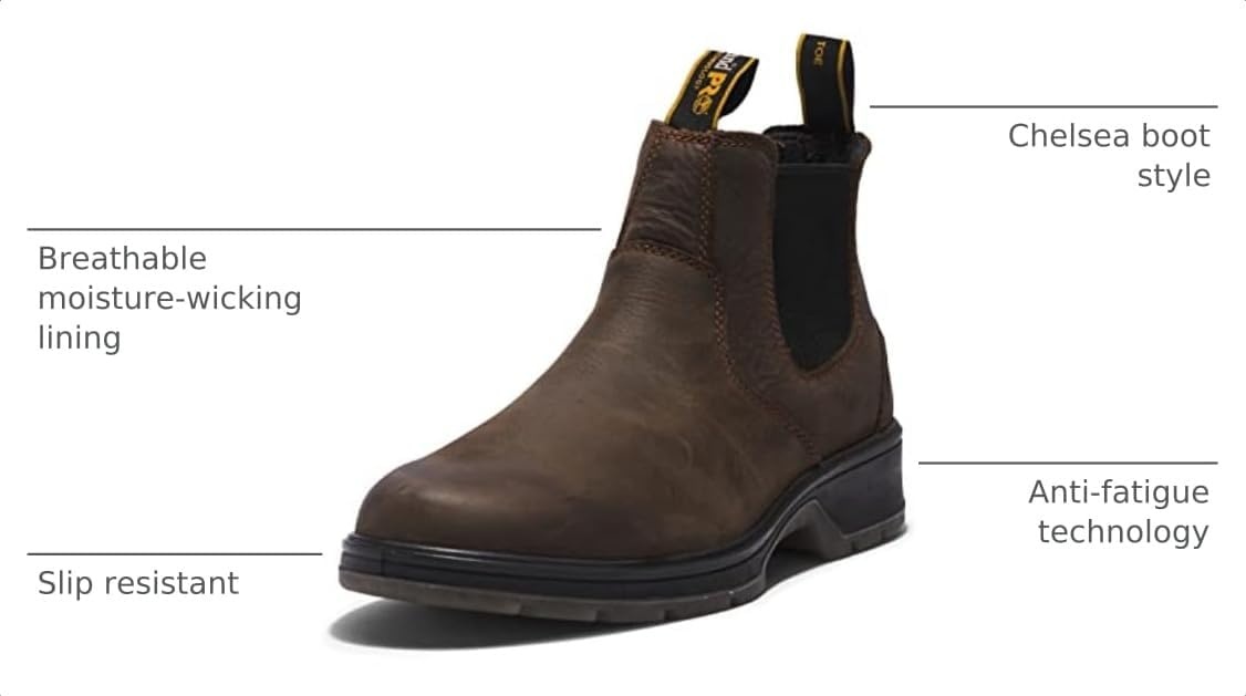 Timberland PRO Men’s Nashoba Slip-on Boots(Stout Brown)