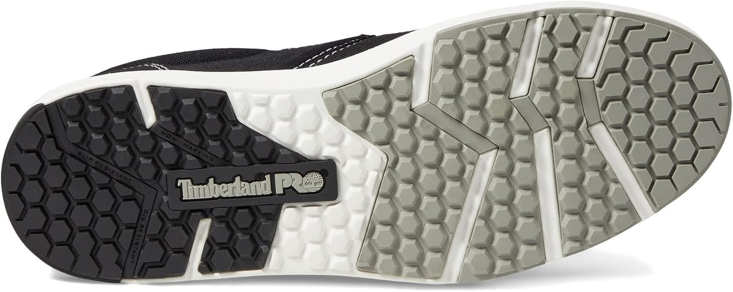 Timberland PRO Men’s Berkley Slip-on Composite Safety Toe Static Dissipative Industrial Casual Work Shoe(Black/White V1)
