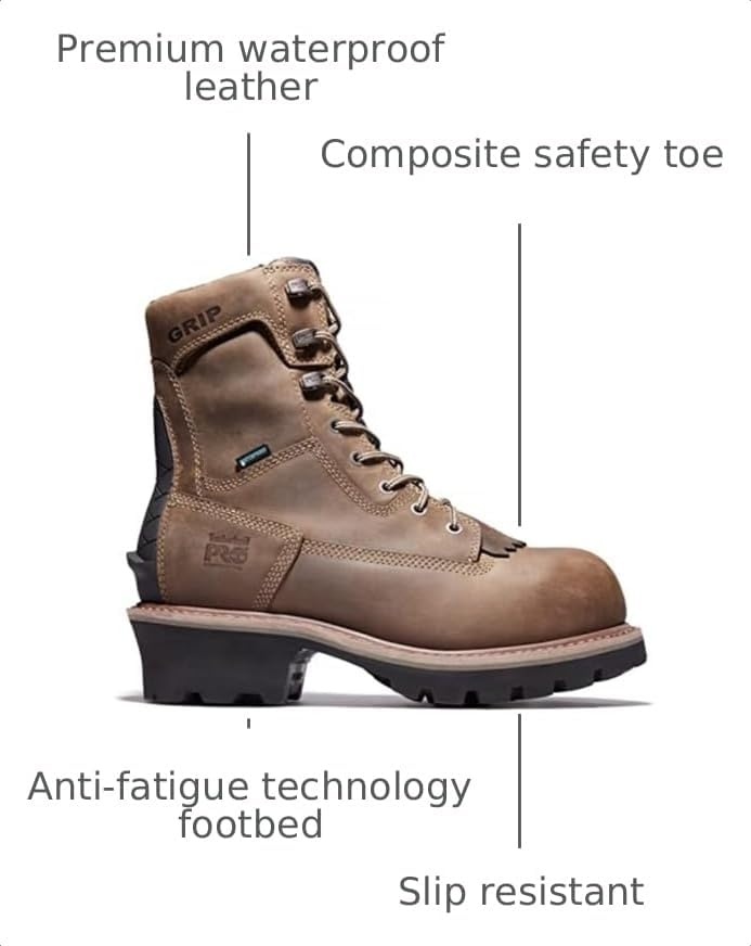 Timberland PRO Mens 8 Turkish Coffee Brown Evergreen Comp Toe WP SR(Turkish Coffee V1)