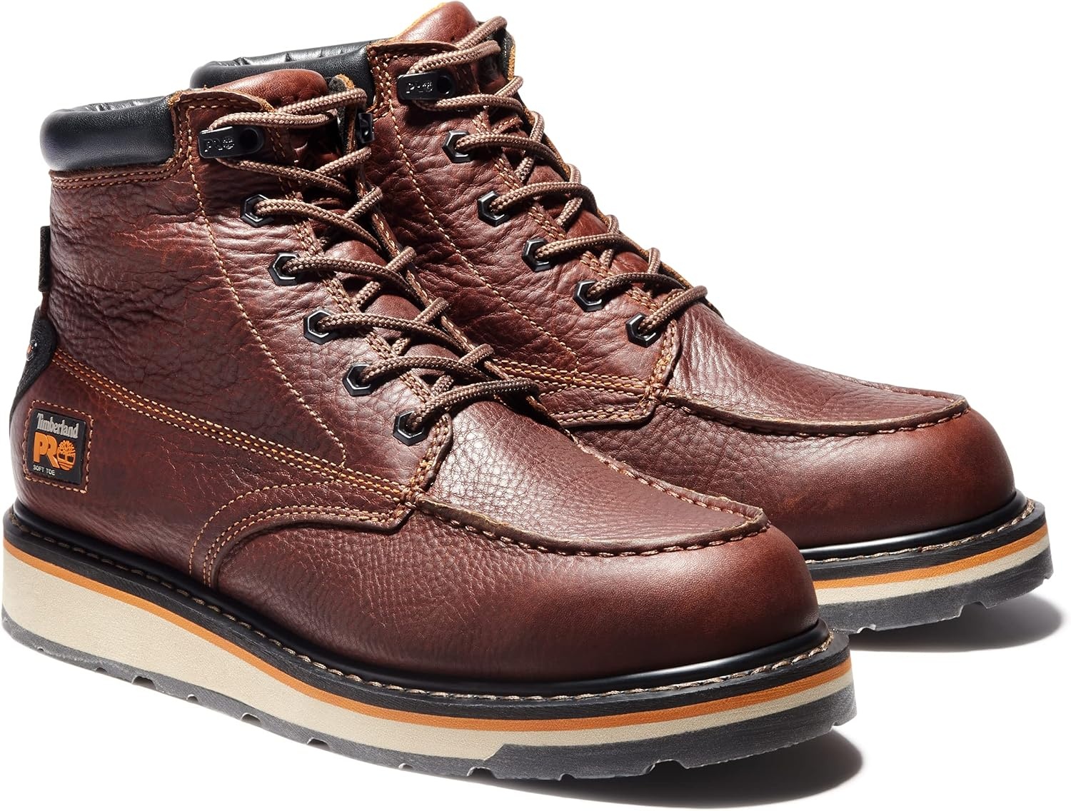 Timberland PRO mens Gridworks Wedge 6 Inch Moc Soft Toe Waterproof Industrial Work Boot(Tempest Rancher Brown-2024 New)