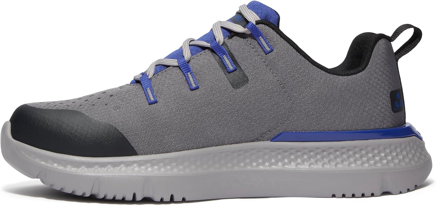Timberland PRO Men’s Intercept Steel Safety Toe Industrial Athletic Work Shoe(Medium Grey/Blue V1)