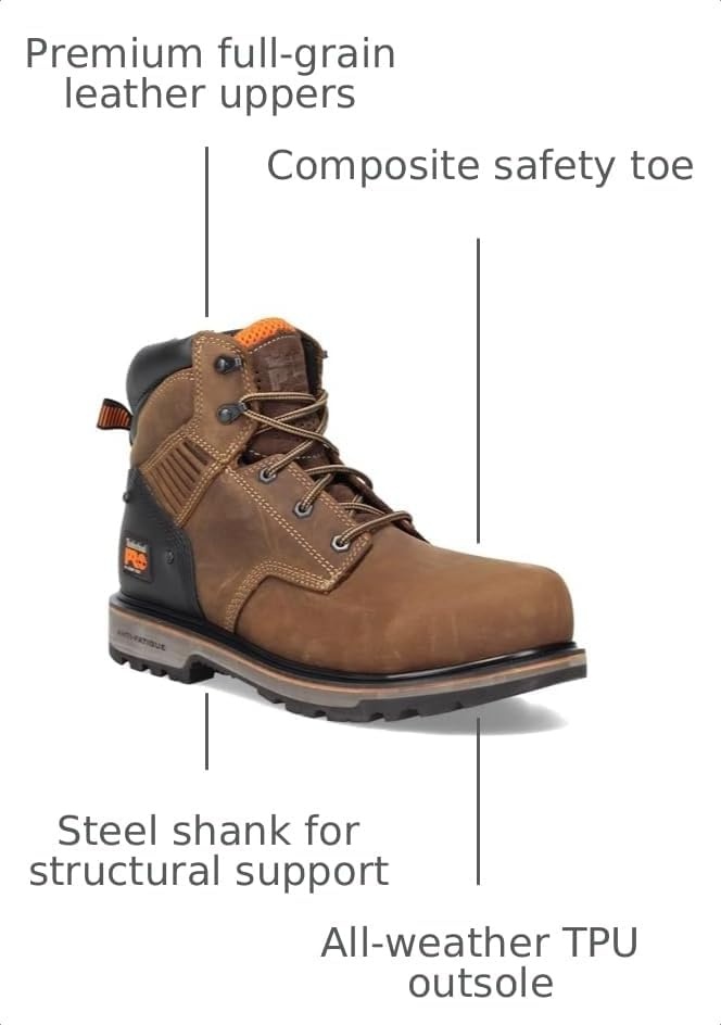 Timberland PRO Ballast 6″ Composite Safety Toe(Mocha Brown)