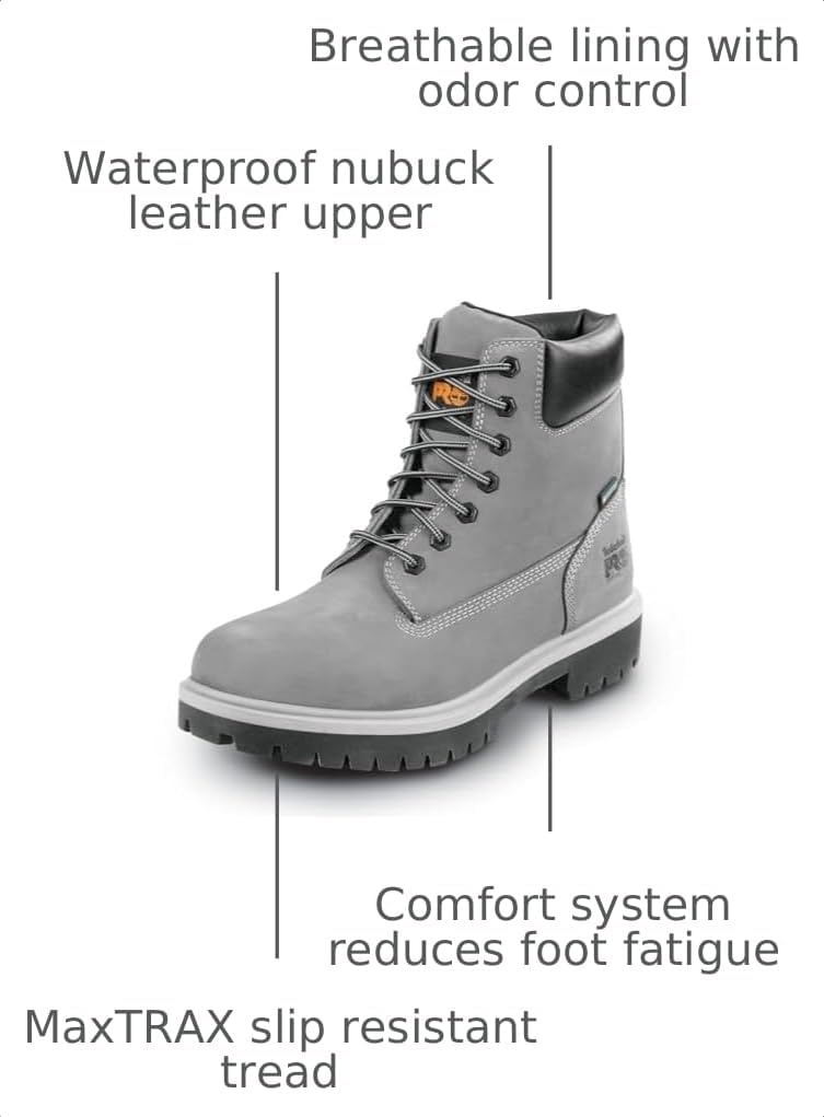 Timberland PRO Men’s 6 Direct Attach MaxTRAX Soft Toe Waterproof Insulated Boot(Castlerock)