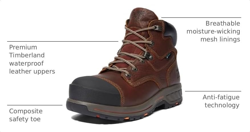Timberland PRO mens Helix Hd 6″ Composite Safety Toe WaterproofIndustrial & Construction Shoe(Tempest Brown-2024 New)