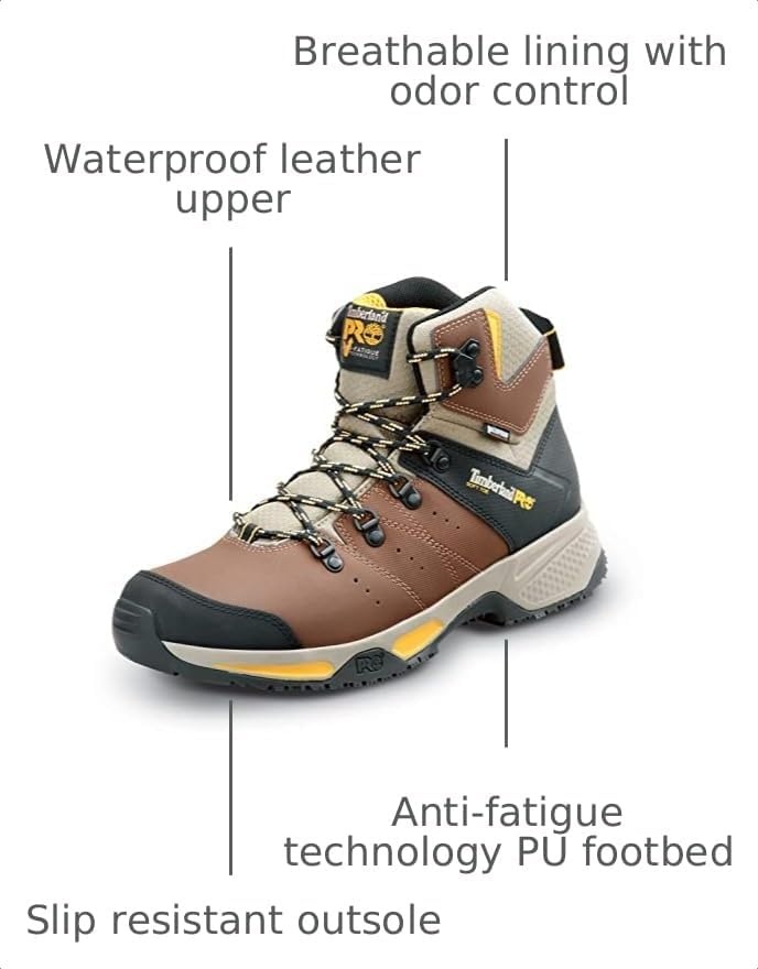 Timberland PRO Men’s Switchback MaxTRAX Waterproof Hiking Boots(Brown)