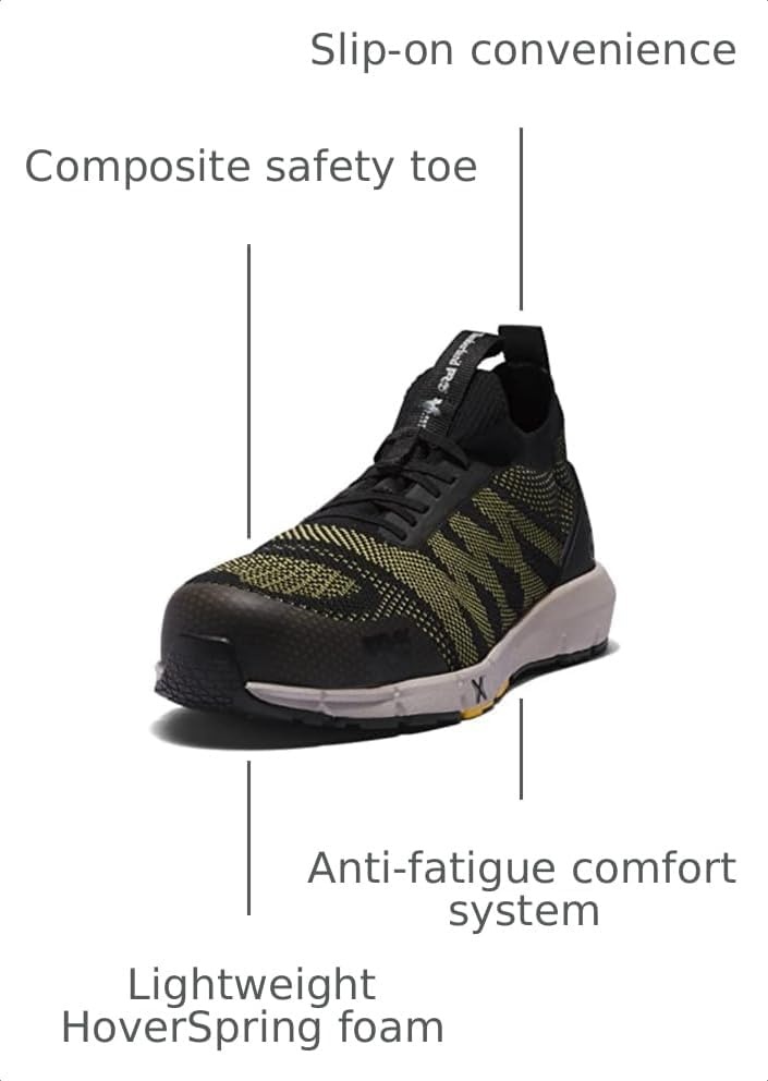 Timberland PRO Mens CSA Radius Knit Composite Safety Toe Puncture Resistant Industrial Athletic Work Shoe(Black)