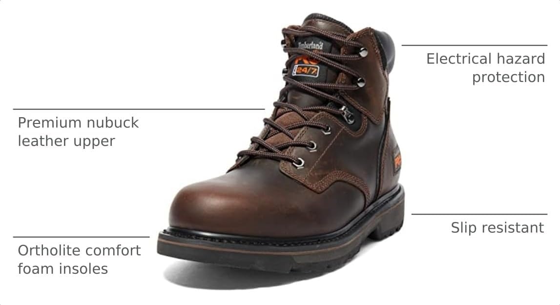 Timberland PRO Men’s Pit Boss 6 Inch Soft Toe Industrial Work Boot, Brown-2024 New, 13