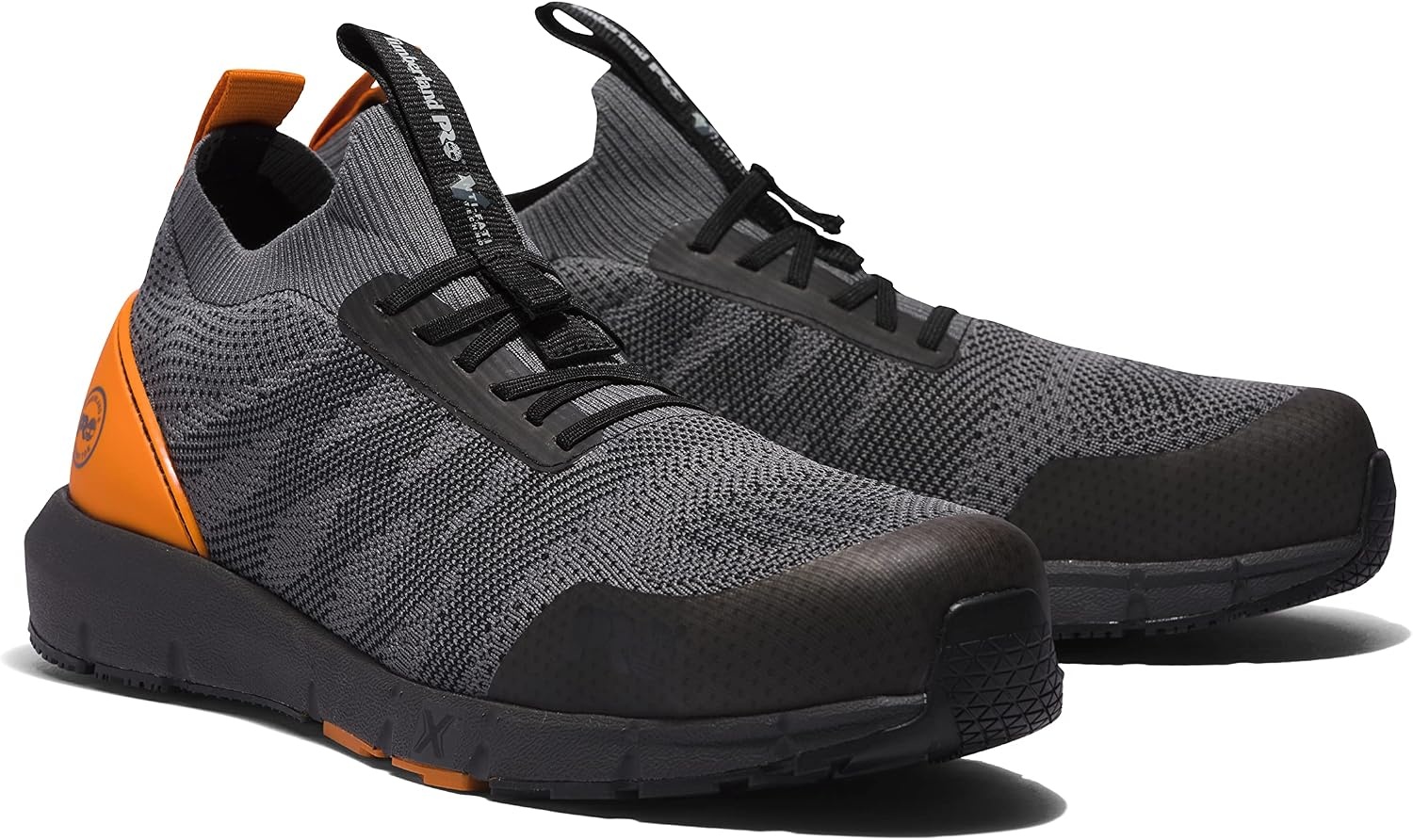 Timberland PRO Mens CSA Radius Knit Composite Safety Toe Puncture Resistant Industrial Athletic Work Shoe(Grey/Orange V1)