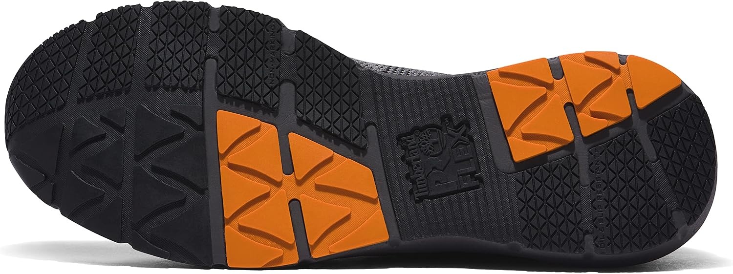 Timberland PRO Mens CSA Radius Knit Composite Safety Toe Puncture Resistant Industrial Athletic Work Shoe(Grey/Orange V1)