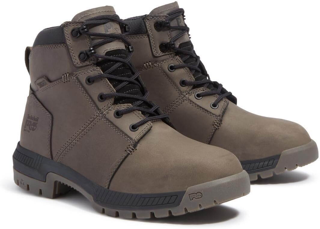 Timberland PRO Men’s Montauk 6 Inch Soft-toe Waterproof Industrial Work Boot(Medium Grey V1)