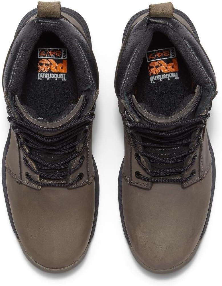 Timberland PRO Men’s Montauk 6 Inch Soft-toe Waterproof Industrial Work Boot(Medium Grey V1)