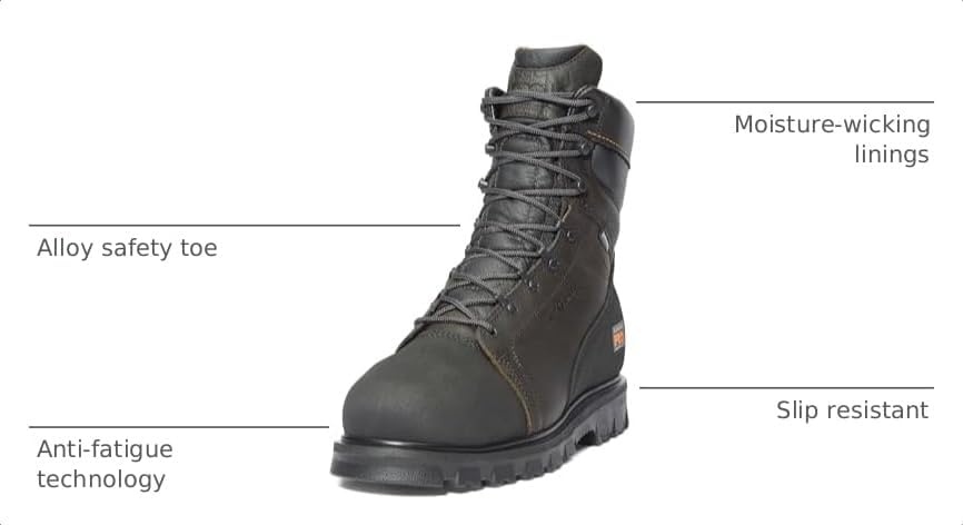 Timberland PRO Men’s Rigmaster 8 Inch WP Met Work Boot(Brown/Black-2024 New)