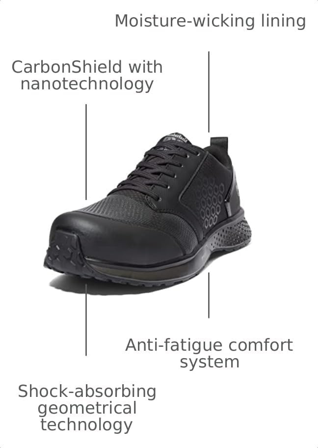 Timberland PRO Men’s Reaxion Athletic Composite Toe Work Shoe(Black/Grey V1)