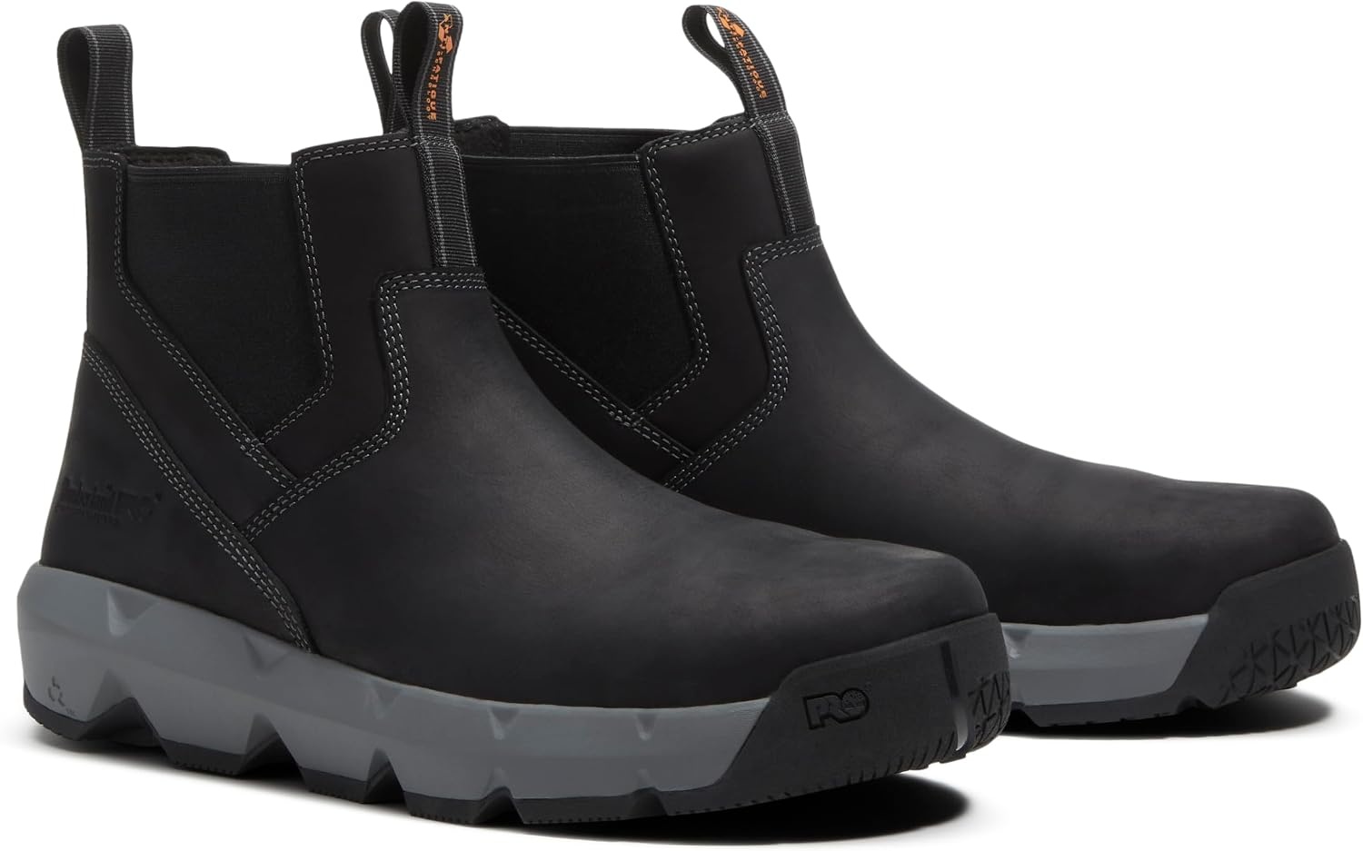 Timberland PRO Men’s Morphix Chelsea Composite Safety Toe Gripmax Slip Resistant Work Boot(Black Leather)