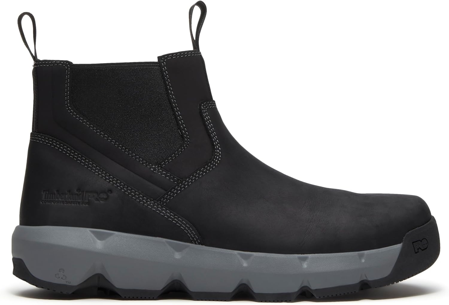Timberland PRO Men’s Morphix Chelsea Composite Safety Toe Gripmax Slip Resistant Work Boot(Black Leather)