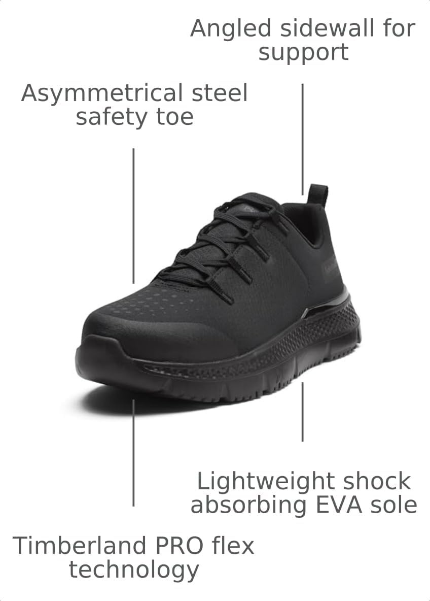 Timberland PRO Men’s Intercept Steel Safety Toe Industrial Athletic Work Shoe(Black)