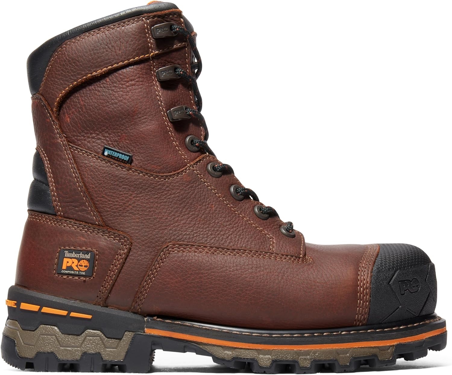 Timberland PRO mens Boondock 8 Inch Composite Safety Toe Insulated Waterproof Industrial Work Boot(Brown)