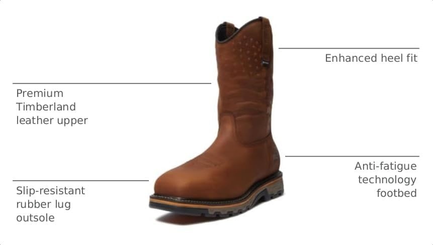 Timberland PRO True Grit Pull-On Composite Safety Toe Waterproof(Medium Brown V1)