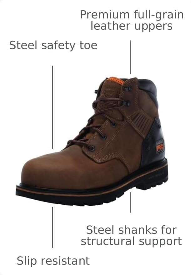 Timberland PRO Men’s Ballast 6in Steel Toe Safety Boots(Gaucho Saddleback)