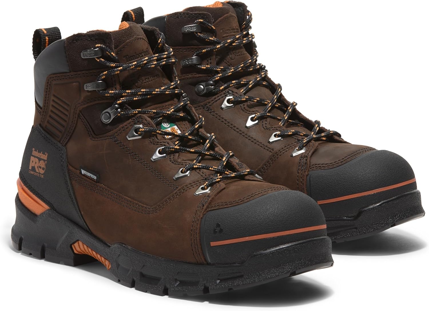 Timberland PRO Men’s Endurance EV 6 Inch Composite Safety Toe Waterproof Boots(Walnut/Orange)