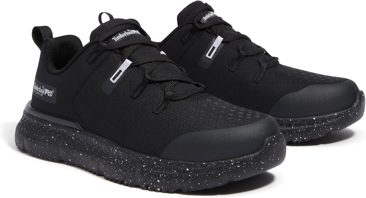 Timberland PRO Men’s Intercept Steel Safety Toe Industrial Athletic Work Shoe(Black/White V1)