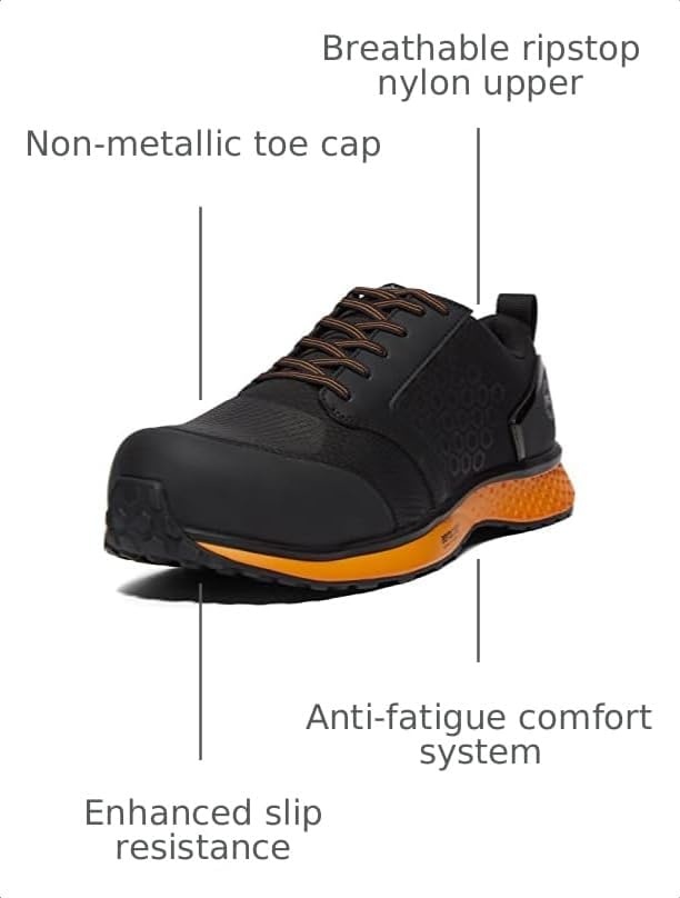 Timberland PRO Men’s Reaxion Athletic Composite Toe Work Shoe(Black/Orange)