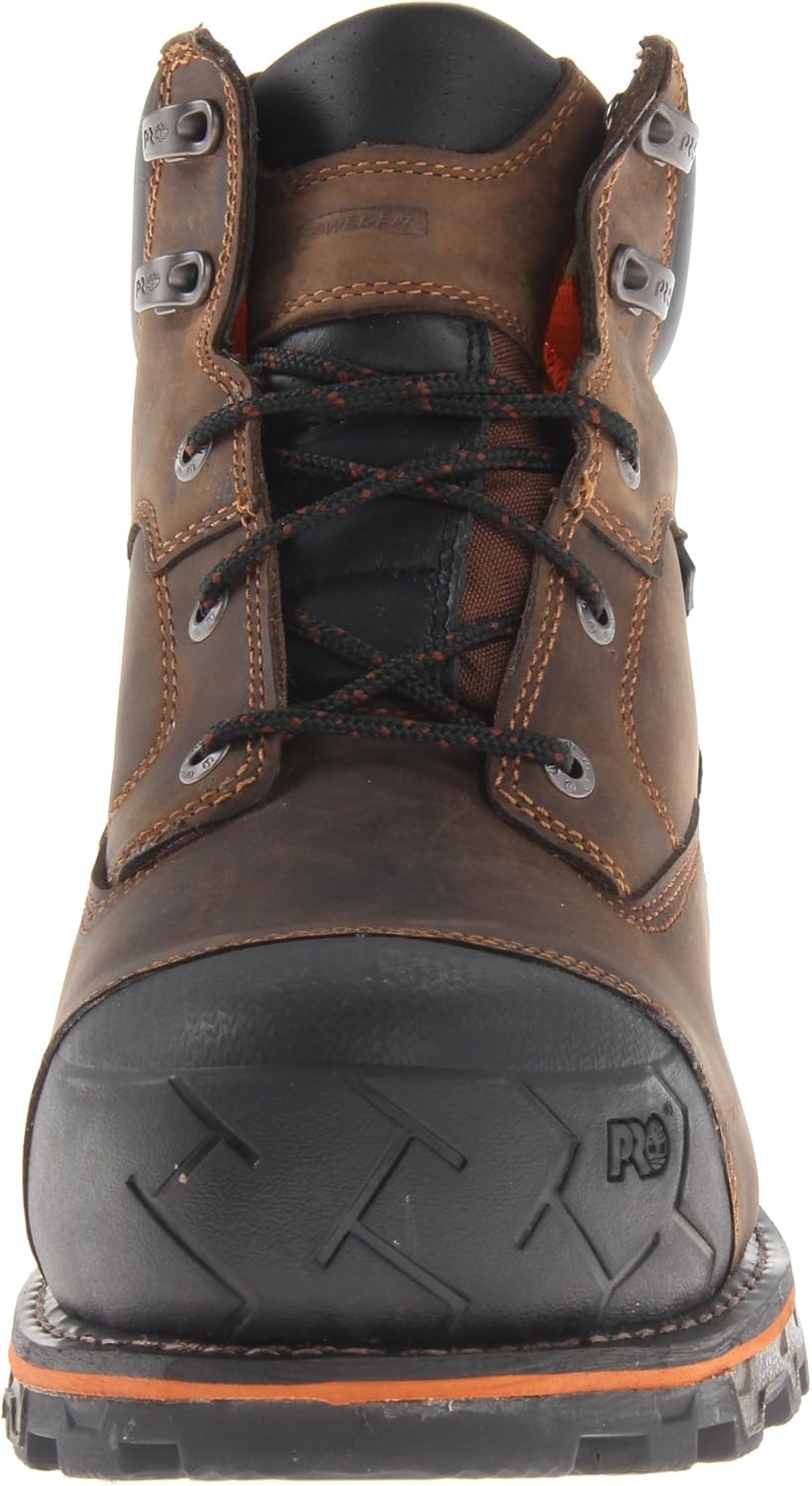 Timberland PRO Men’s Boondock 6 Inch Composite Safety Toe Waterproof Industrial Work Boot(Brown V1)